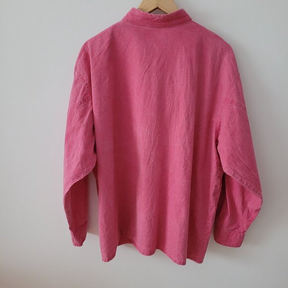 3 Suisses Women's Asymmetrical Pink Button-Up Size L/XL - Picture 5 of 8